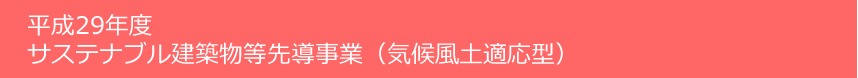 サステナブル建築物等先導事業（気候風土適応型）平成29年度