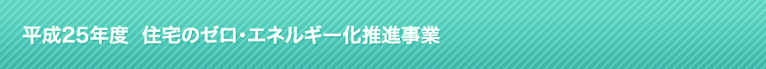 平成25年度 住宅のゼロ・エネルギー化推進事業